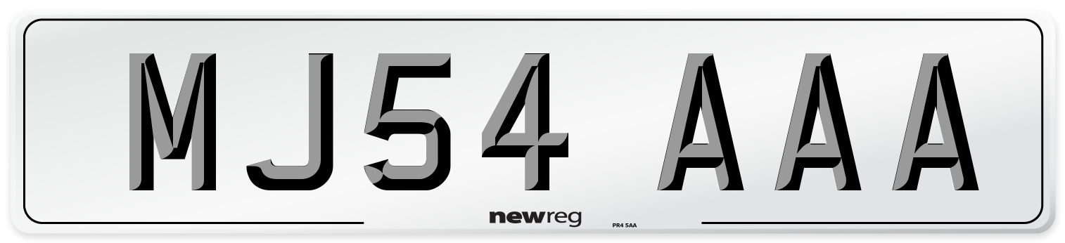 MJ54 AAA Number Plate from New Reg